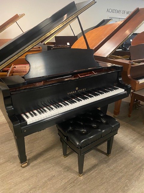 Young Chang 5’ baby grand piano in satin ebony 